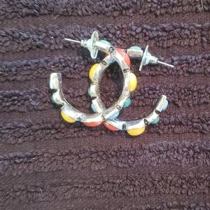 Multi color stone earrings